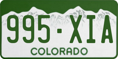 CO license plate 995XIA