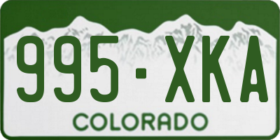 CO license plate 995XKA
