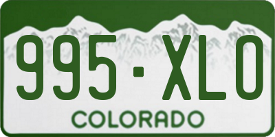 CO license plate 995XLO
