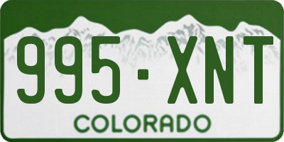 CO license plate 995XNT