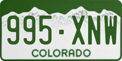 CO license plate 995XNW