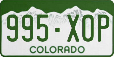 CO license plate 995XOP
