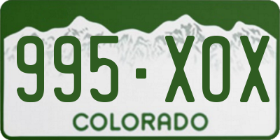 CO license plate 995XOX