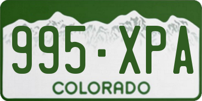 CO license plate 995XPA