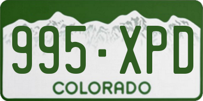 CO license plate 995XPD