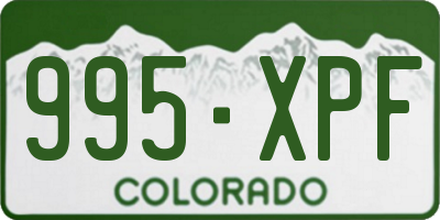 CO license plate 995XPF