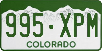CO license plate 995XPM