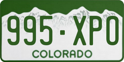 CO license plate 995XPO