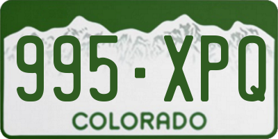 CO license plate 995XPQ