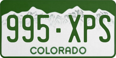 CO license plate 995XPS