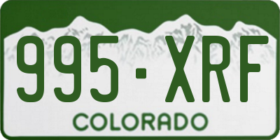 CO license plate 995XRF