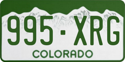 CO license plate 995XRG