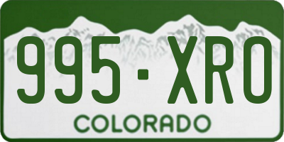 CO license plate 995XRO