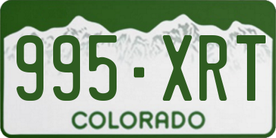 CO license plate 995XRT