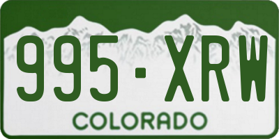 CO license plate 995XRW