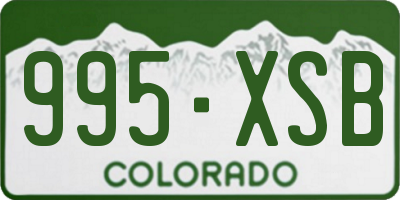 CO license plate 995XSB