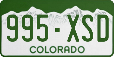 CO license plate 995XSD