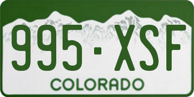 CO license plate 995XSF