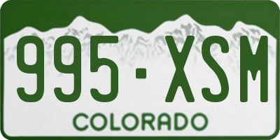 CO license plate 995XSM