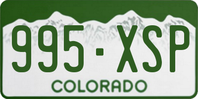 CO license plate 995XSP