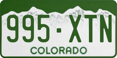 CO license plate 995XTN