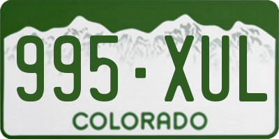 CO license plate 995XUL