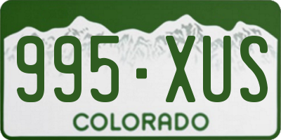 CO license plate 995XUS