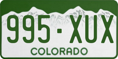 CO license plate 995XUX