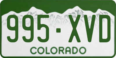CO license plate 995XVD