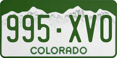 CO license plate 995XVO
