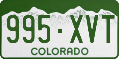 CO license plate 995XVT
