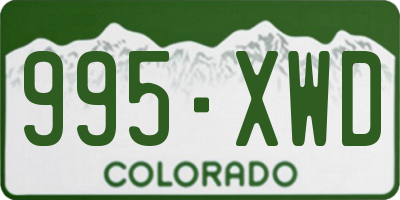 CO license plate 995XWD