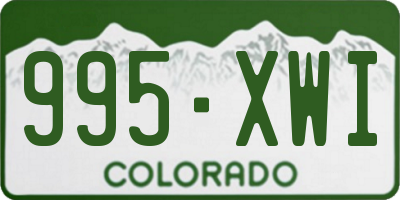 CO license plate 995XWI