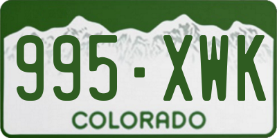 CO license plate 995XWK
