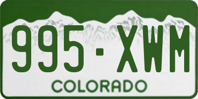 CO license plate 995XWM