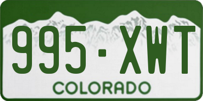 CO license plate 995XWT
