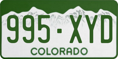 CO license plate 995XYD
