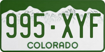 CO license plate 995XYF