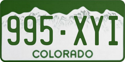 CO license plate 995XYI