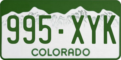 CO license plate 995XYK