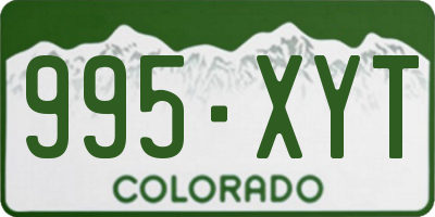 CO license plate 995XYT