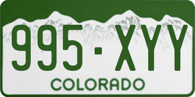 CO license plate 995XYY