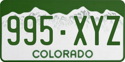 CO license plate 995XYZ