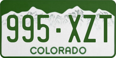 CO license plate 995XZT