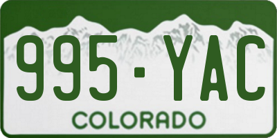 CO license plate 995YAC