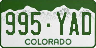 CO license plate 995YAD