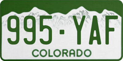 CO license plate 995YAF
