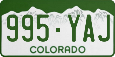 CO license plate 995YAJ