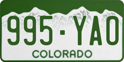 CO license plate 995YAO