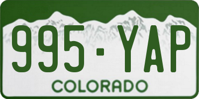 CO license plate 995YAP